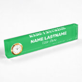 Aangepaste Eenvoudige Heldergroene Minimalistische Naambordje