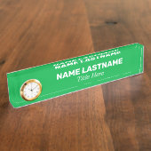 Aangepaste Eenvoudige Heldergroene Minimalistische Naambordje (Zijkant)