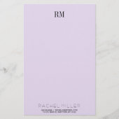Aangepaste Eenvoudige Initialen van Monogram en Na Briefpapier (Voorkant)