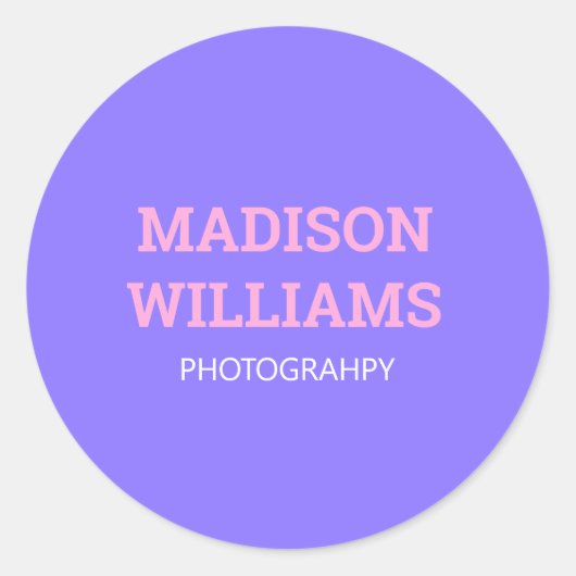 Aangepaste eenvoudige, kleurrijke blauwe roze prom ronde sticker (Voorkant)