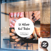Aangepaste Eenvoudige Kleurrijke Nagelstudio Promo Raamsticker (Cafe Raam)