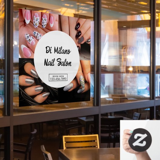 Aangepaste Eenvoudige Kleurrijke Nagelstudio Promo Raamsticker (Restaurant Raam)