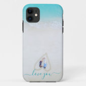Aangepaste eenvoudige koppel foto iPhone Case (Achterkant)