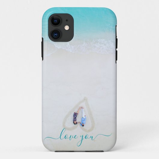 Aangepaste eenvoudige koppel foto iPhone Case (Achterkant)