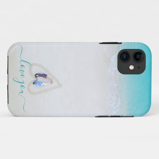 Aangepaste eenvoudige koppel foto iPhone Case (Achterkant (horizontaal))