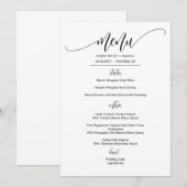Aangepaste Eenvoudige legant Wedding Event Menu (Voorkant / Achterkant)