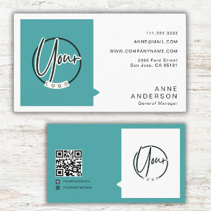 Aangepaste Eenvoudige Logo QR Code Corporation Tur Visitekaartje