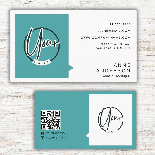 Aangepaste Eenvoudige Logo QR Code Corporation Tur Visitekaartje