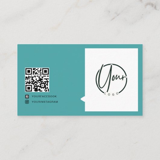 Aangepaste Eenvoudige Logo QR Code Corporation Tur Visitekaartje (Achterkant)