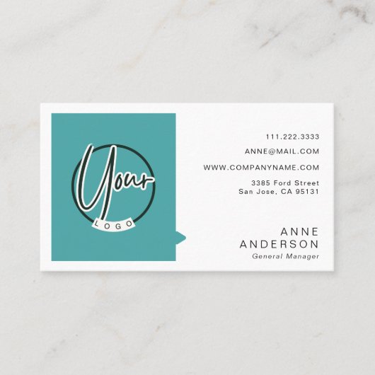 Aangepaste Eenvoudige Logo QR Code Corporation Tur Visitekaartje (Voorkant)