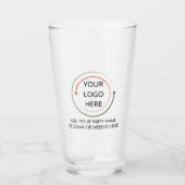 Aangepaste Eenvoudige Logo & Tekst Zakelijk Glas (Voorkant)