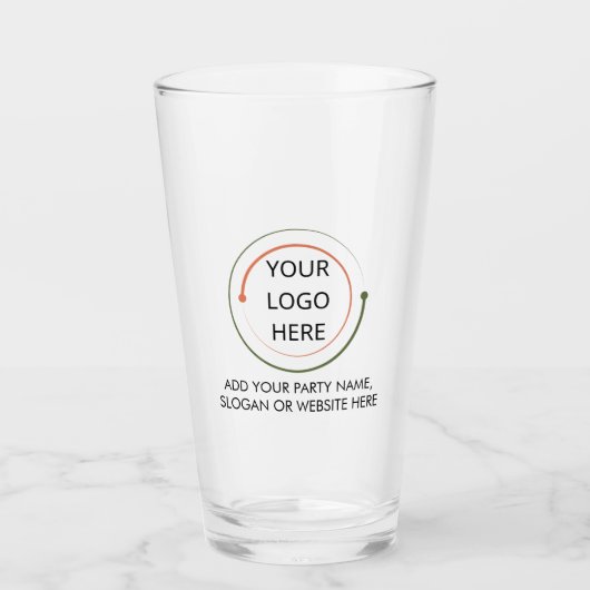 Aangepaste Eenvoudige Logo & Tekst Zakelijk Glas (Voorkant)