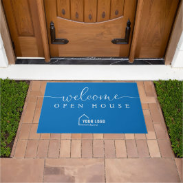 Aangepaste Eenvoudige Logo Welkom Open Huis Onroer Deurmat