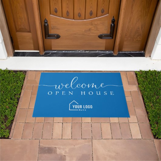 Aangepaste Eenvoudige Logo Welkom Open Huis Onroer Deurmat (Buiten)