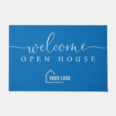 Aangepaste Eenvoudige Logo Welkom Open Huis Onroer Deurmat (Voorkant)