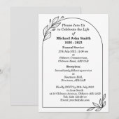 Aangepaste eenvoudige minimalistische begrafenisui kaart (Voorkant / Achterkant)