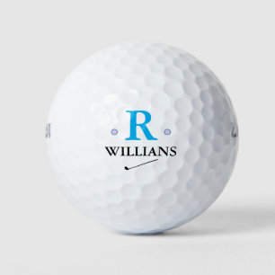 Aangepaste Eenvoudige Minimalistische Blauwe R Mon Golfballen