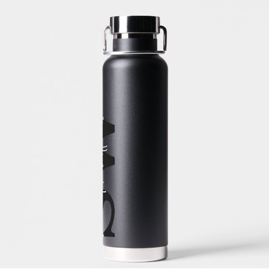 Aangepaste eenvoudige minimalistische monogram waterfles (Achterkant)