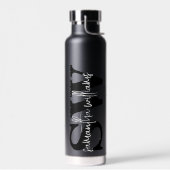 Aangepaste eenvoudige minimalistische monogram waterfles (Links)