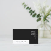 Aangepaste Eenvoudige Minimalistische Unieke Zwart Visitekaartje (Staand voorkant)