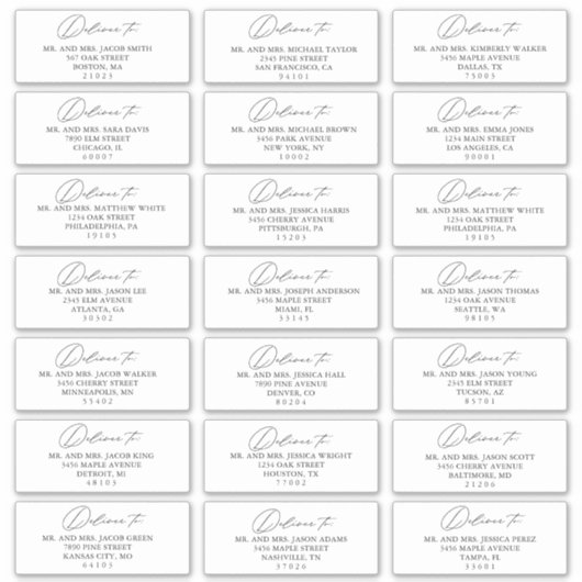 Aangepaste eenvoudige moderne Adresetiketten voor  Sticker (Voorkant)