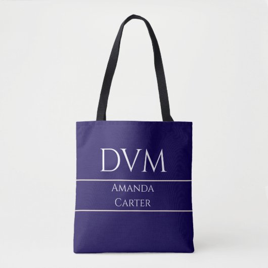Aangepaste Eenvoudige Moderne Blauwe DVM Tote Bag (Voorkant)
