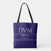 Aangepaste Eenvoudige Moderne Blauwe DVM Tote Bag (Achterkant)