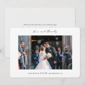 Aangepaste eenvoudige moderne Borders Fotobruiloft Bedankkaart (Voorkant / Achterkant)