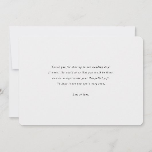 Aangepaste eenvoudige moderne Borders Fotobruiloft Bedankkaart (Achterkant)