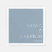 Aangepaste eenvoudige moderne bruiloft gedempt sto servet (Voorkant)