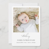 Aangepaste eenvoudige moderne foto-jongen of meisj aankondiging (Voorkant)