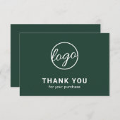 Aangepaste eenvoudige moderne, groene Logo Bedankkaart (Voorkant / Achterkant)
