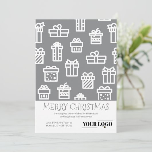 Aangepaste, eenvoudige, moderne kerstcadeautjes Mi Feestdagenkaart (Staand voorkant)