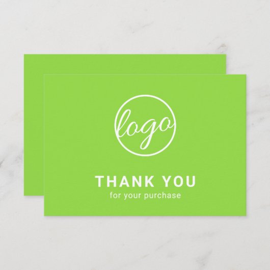 Aangepaste eenvoudige moderne Limoen Neon Green Lo Bedankkaart (Voorkant / Achterkant)