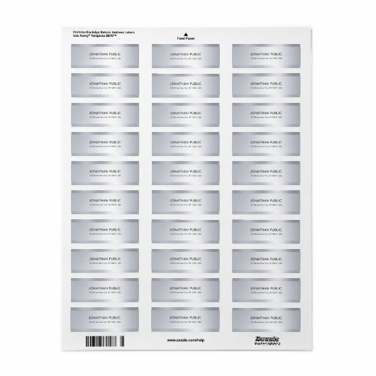 Aangepaste, eenvoudige, moderne Sjabloon met zilve Etiket (Full Sheet)