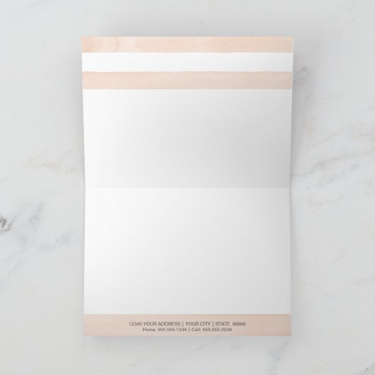 Aangepaste, eenvoudige, moderne Waterverf Notitiekaartje (Binnen)