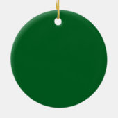 Aangepaste Eenvoudige Monogram Groene Kerstfoto Keramisch Ornament (Achterkant)