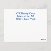 Aangepaste eenvoudige onroerend goed belegger Wij  Briefkaart (Achterkant)