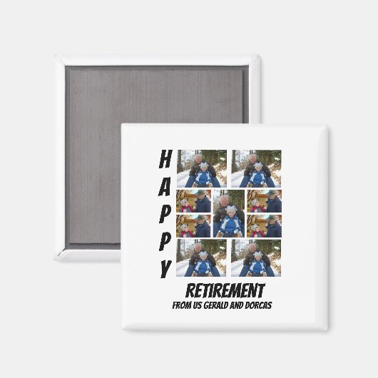 Aangepaste Eenvoudige pensionering 9 Fotocollage M Magneet (Voorkant / Achterkant)