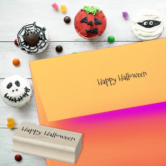 Aangepaste eenvoudige prettige Halloween-groeten L Rubberstempel