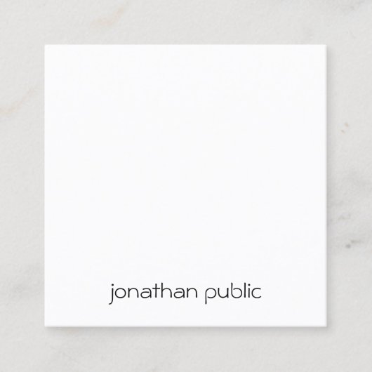Aangepaste, eenvoudige professionele, elegante Sja Vierkante Visitekaartje (Voorkant)