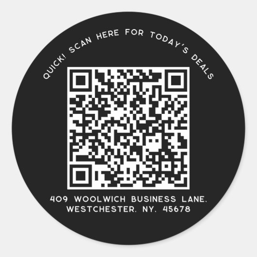 Aangepaste Eenvoudige QR-code Zakelijke Marketing Ronde Sticker (Voorkant)