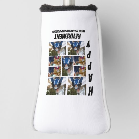 Aangepaste eenvoudige retirement 9 Photo Collage Golfheadcover (Draai 90)