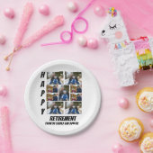 Aangepaste eenvoudige retirement 9 Photo Collage Papieren Bordje (Feest)