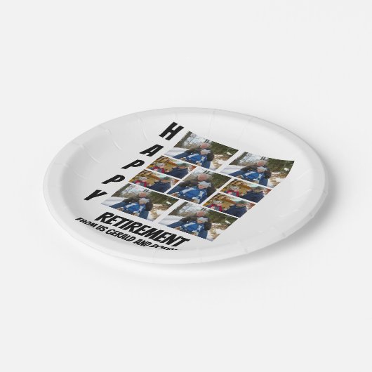 Aangepaste eenvoudige retirement 9 Photo Collage Papieren Bordje (Gekanteld)