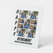 Aangepaste eenvoudige retirement 9 Photo Collage Reclamebord Met Voetstuk (Voorkant)