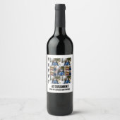 Aangepaste eenvoudige retirement 9 Photo Collage Wijn Etiket (Voorkant)