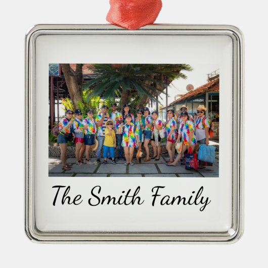 Aangepaste, eenvoudige reünie foto metalen ornament (Voorkant)