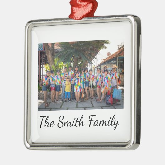 Aangepaste, eenvoudige reünie foto metalen ornament (Links)