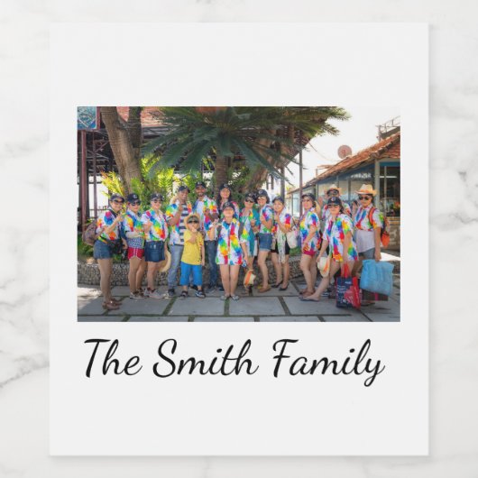 Aangepaste, eenvoudige reünie foto wijn etiket (Enkel label)